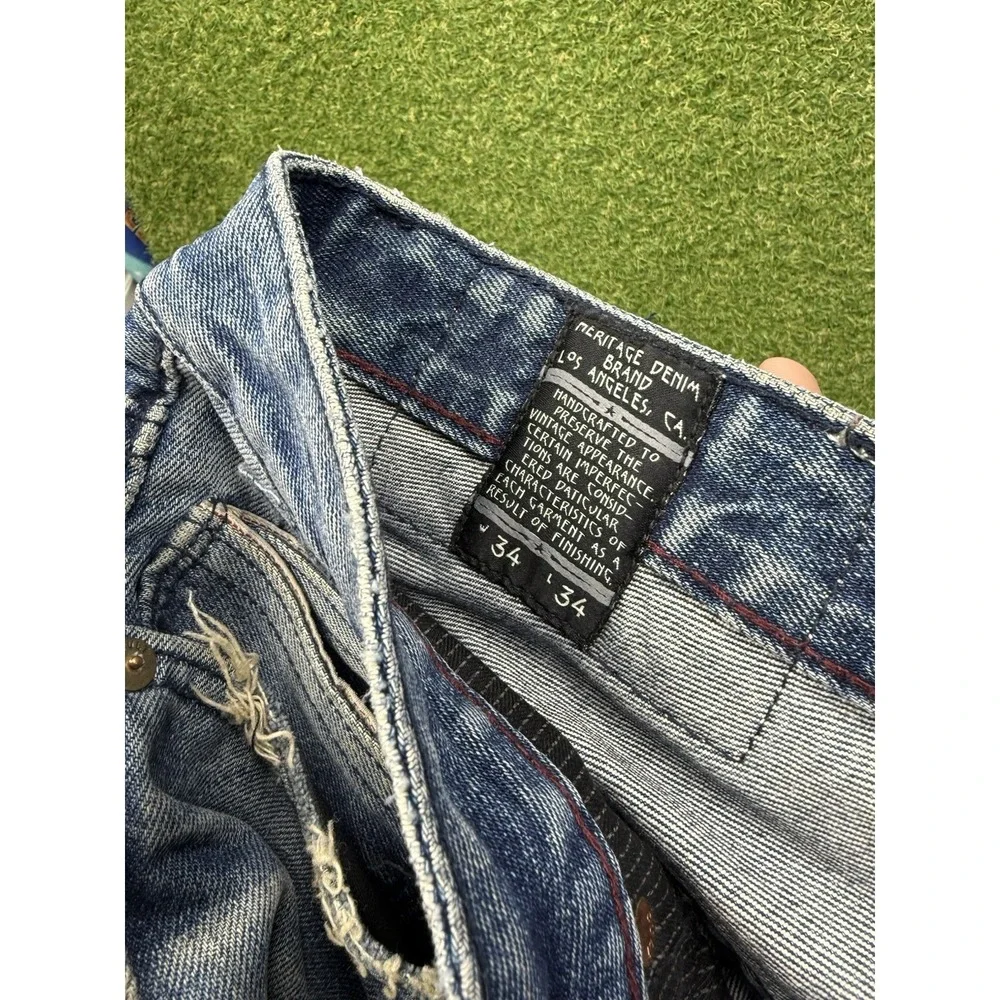 Cult of Individuality Greaser Moto Jeans Mens 34x34 Distressed Denim Rips y2k
